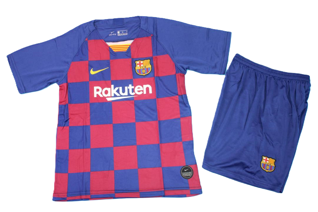 Kit Barcelona Home 19/20 Conjunto Infantil (Versão Retrô)