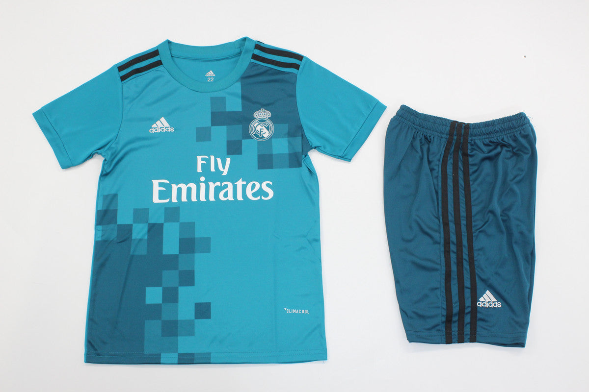Kit Real Madrid Third 17/18 Conjunto Infantil (Versão Torcedor Retrô)