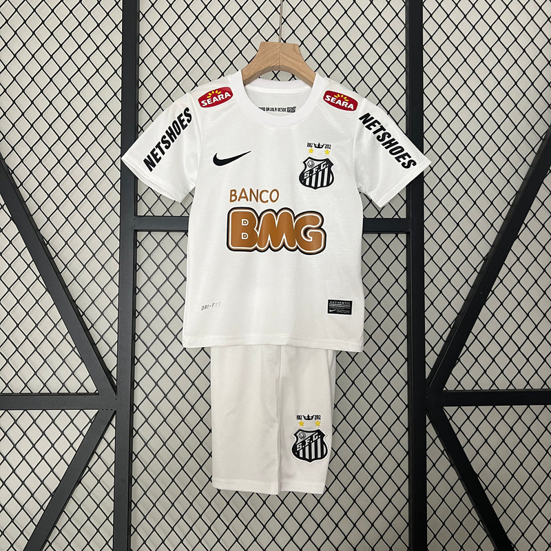 Camisa do Santos Home 2012 Conjunto Infantil (Versão Retrô)