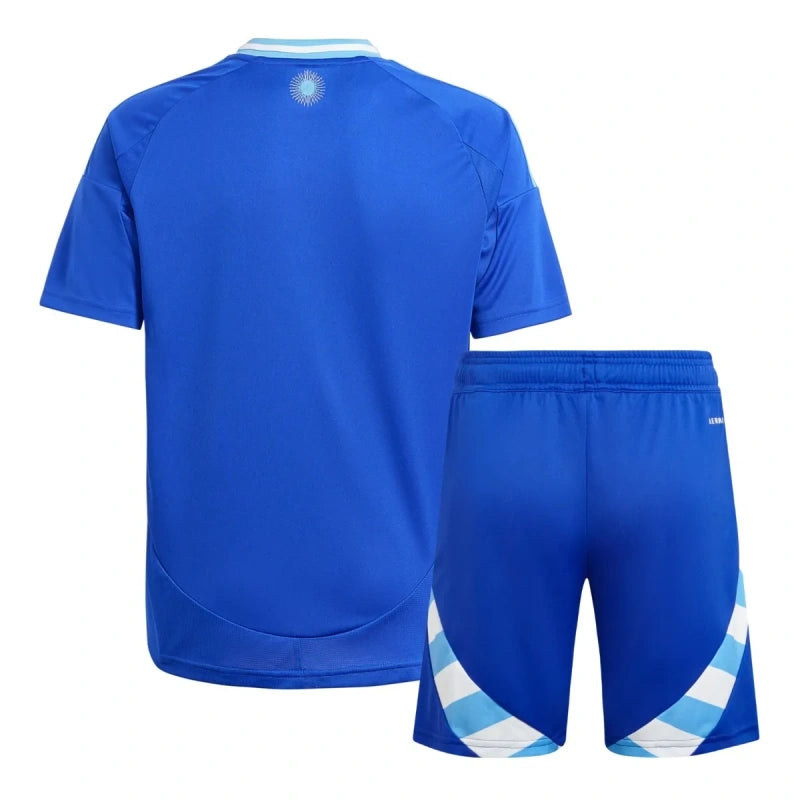Kit Seleção Argentina Away 2024 Conjunto Infantil (Versão Torcedor)