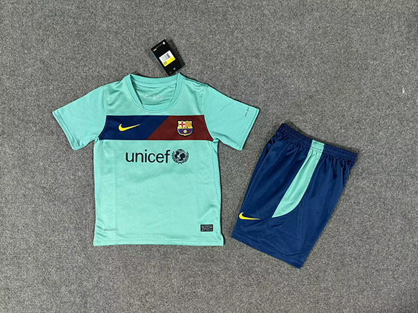 Kit Barcelona Away Conjunto Infantil 10/11 (Versão Retrô)