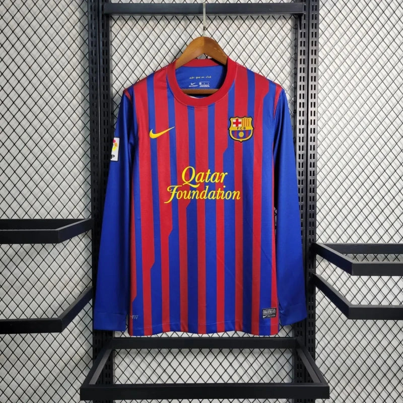 Camisa Barcelona Home 11/12 (Versão Manga Longa Retrô)