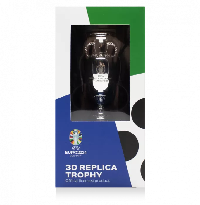 Mini Troféu Réplica Oficial do UEFA EURO 2024 no Pedestal
