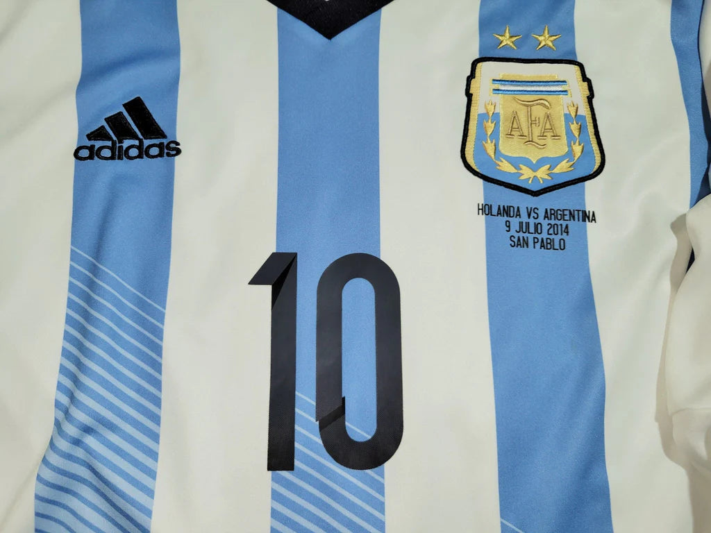 Camisa Seleção Argentina Home 2014 (Versão Manga Longa Retrô)
