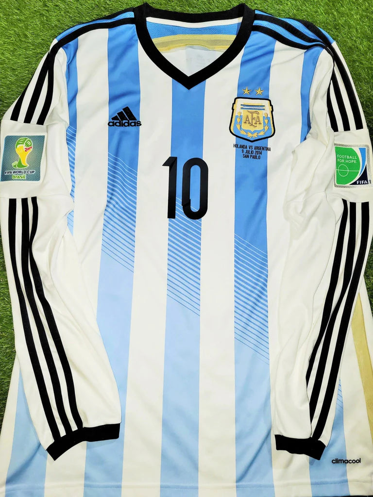Camisa Seleção Argentina Home 2014 (Versão Manga Longa Retrô)